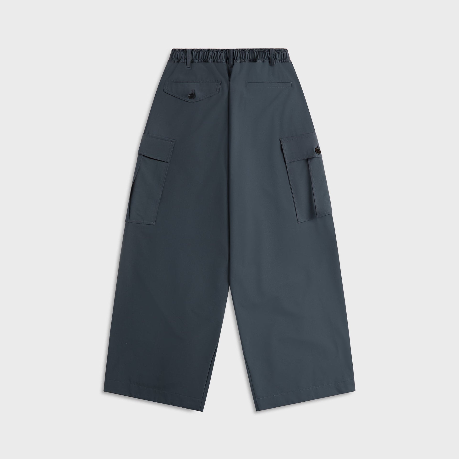 Marni Light Wool Blend Drawstring Cargo Workwear Pants in Dark Ash