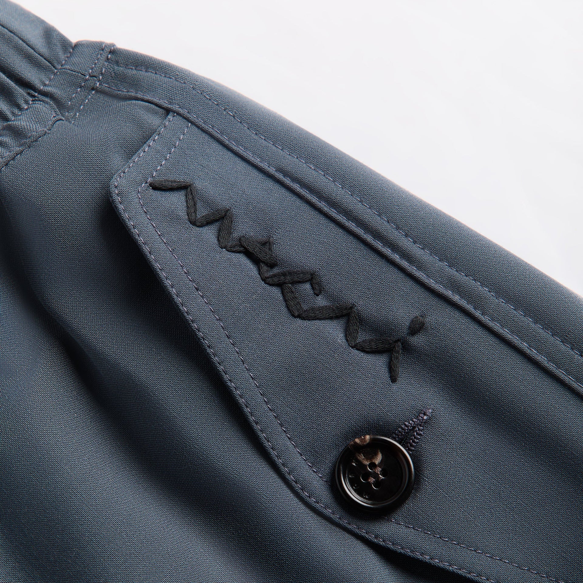 Marni Light Wool Blend Drawstring Cargo Workwear Pants in Dark Ash