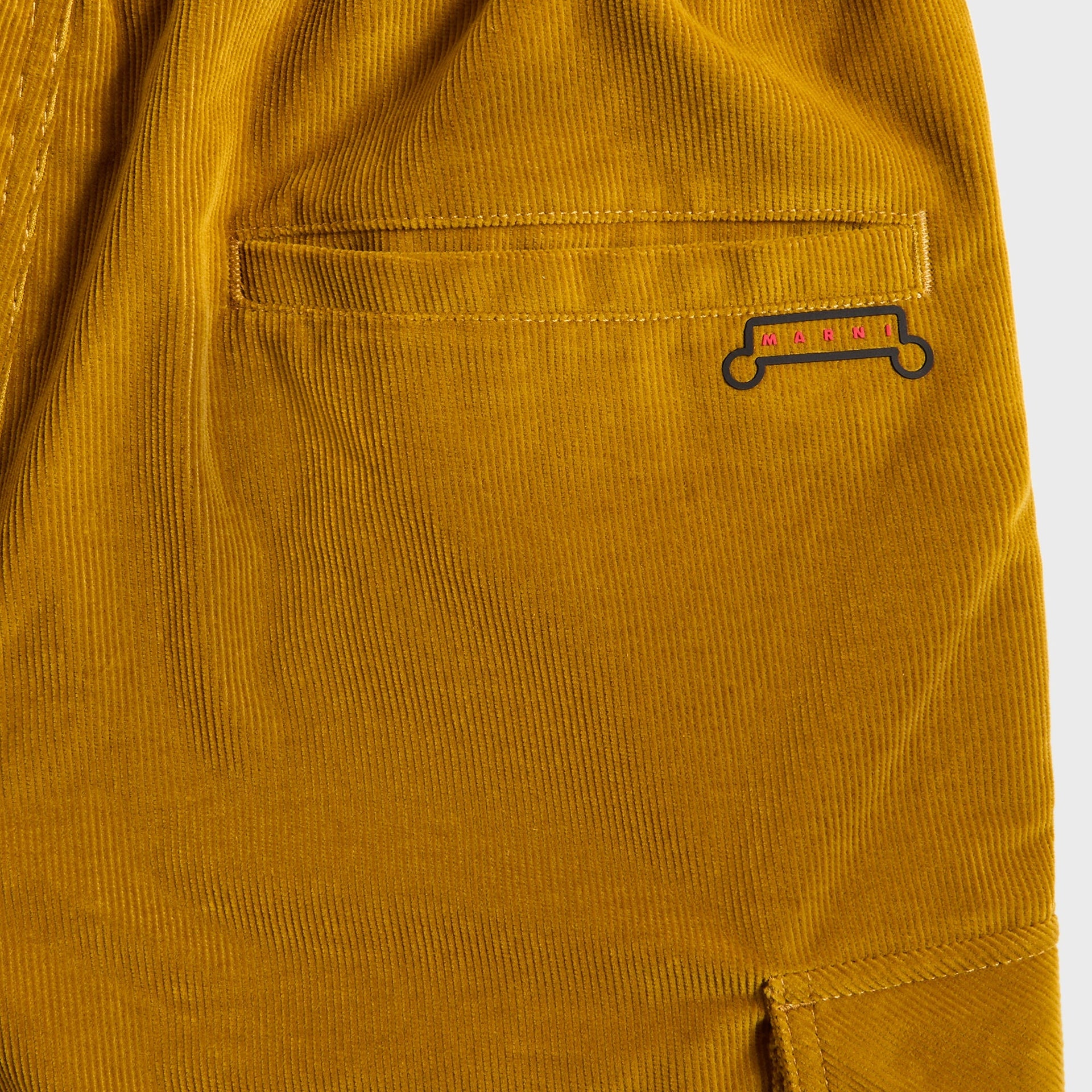 Marni Corduroy Drawstring Cargo Workwear Gabardine Pants - Honey