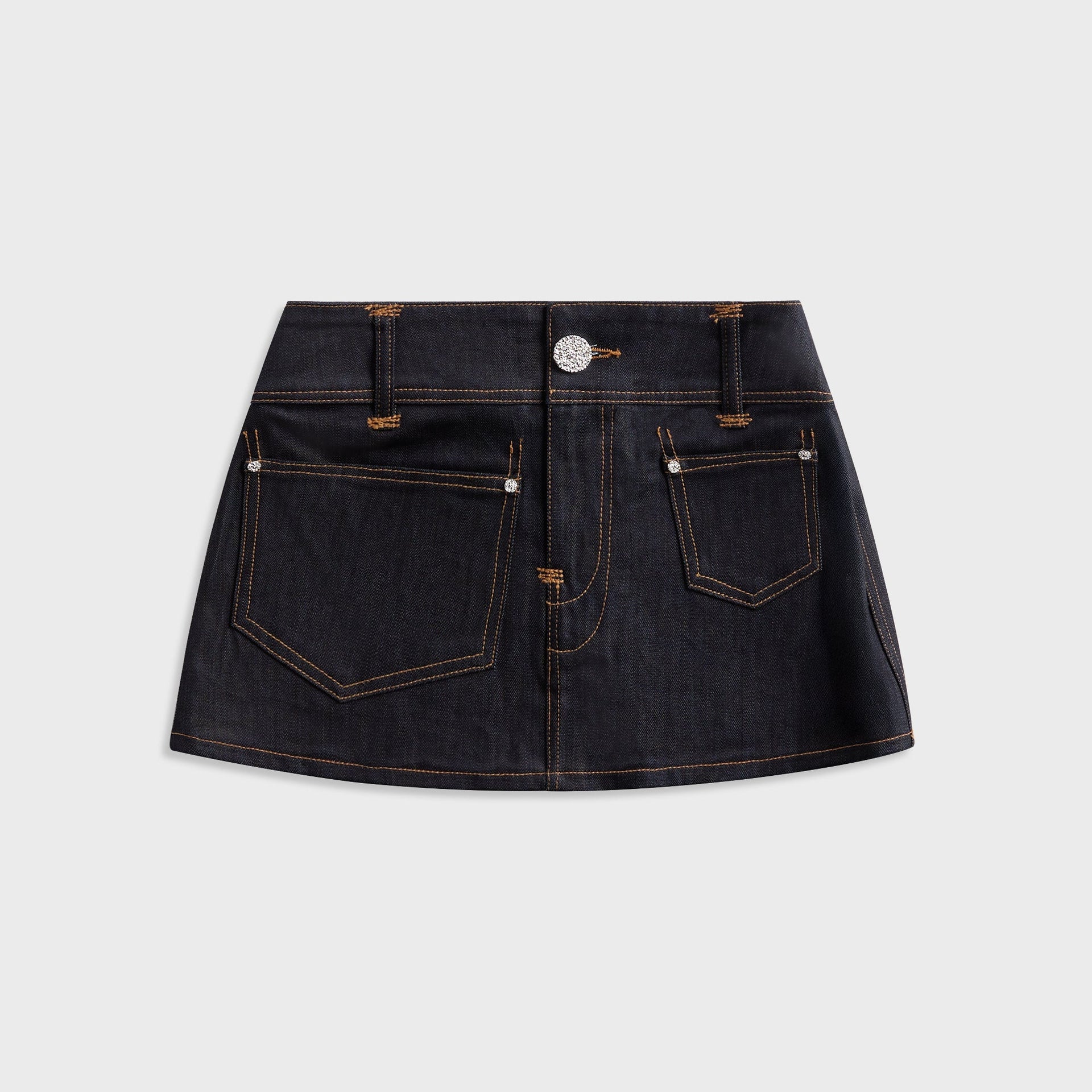 Veneda Carter Low Rise Micro Mini Skirt in Denim