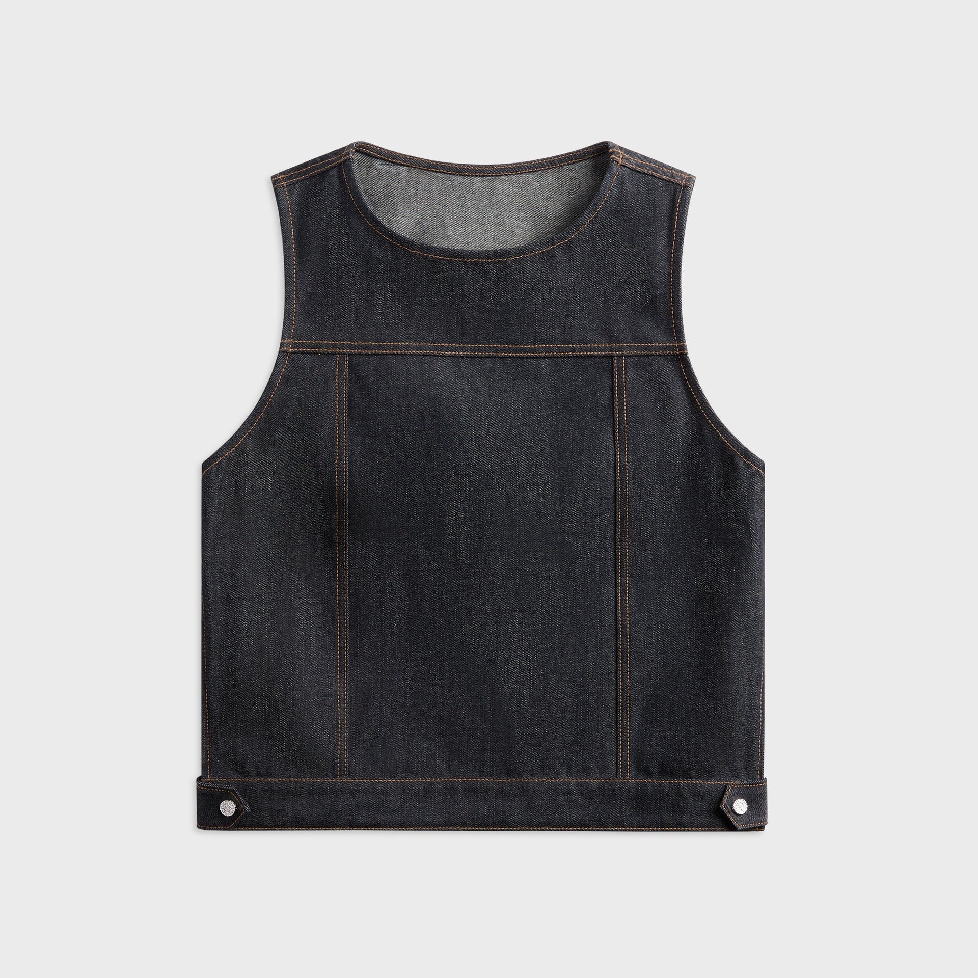 Veneda Carter Boxy Vest in Denim
