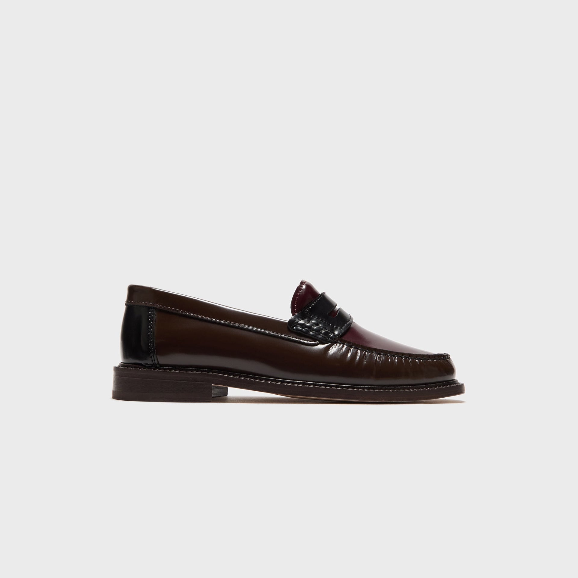 VINNY's Yardee Mocassin Loafer - Brown / Burgundy / Blue Polido Leather