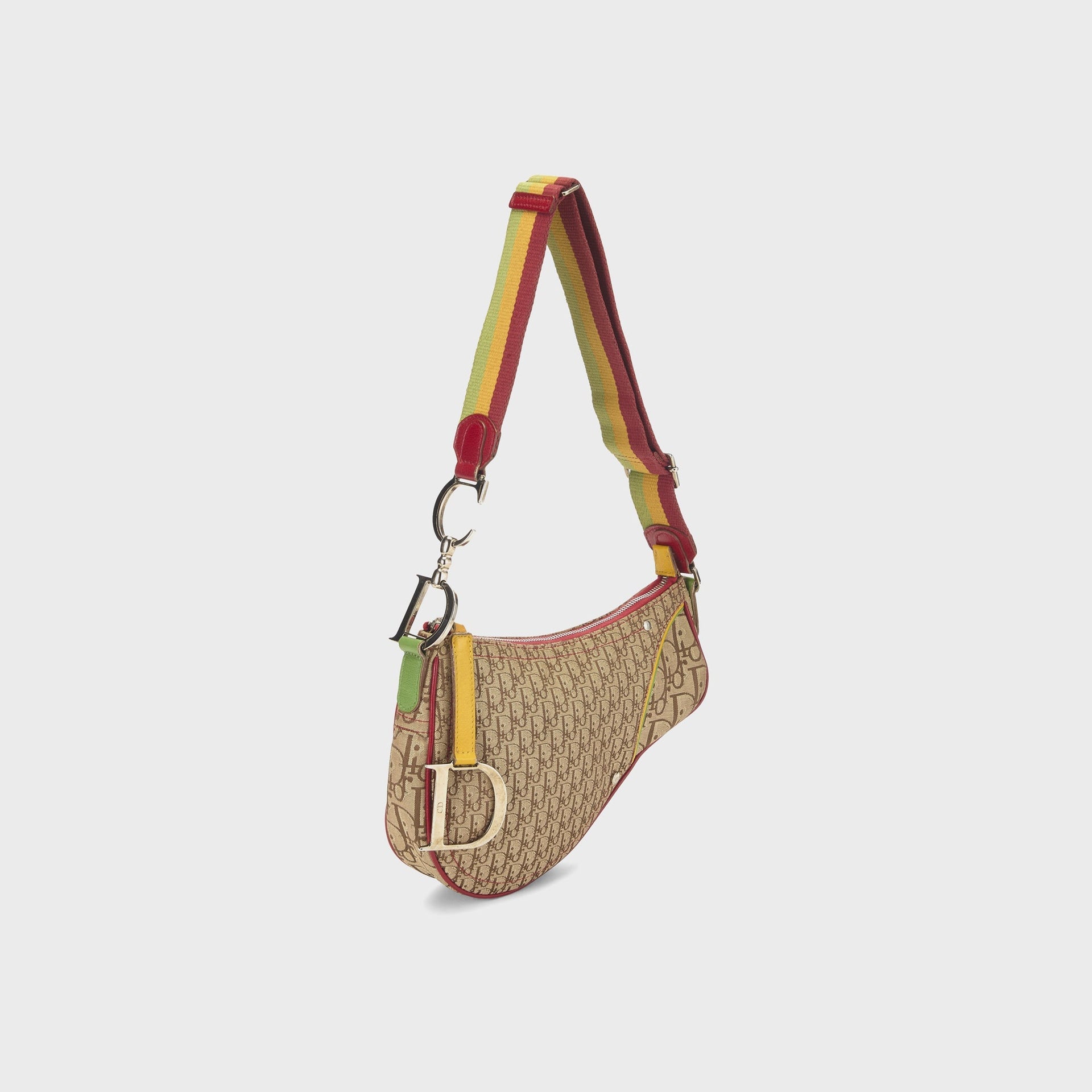 WGACA Dior Canvas Rasta Saddle Pochette in Multi
