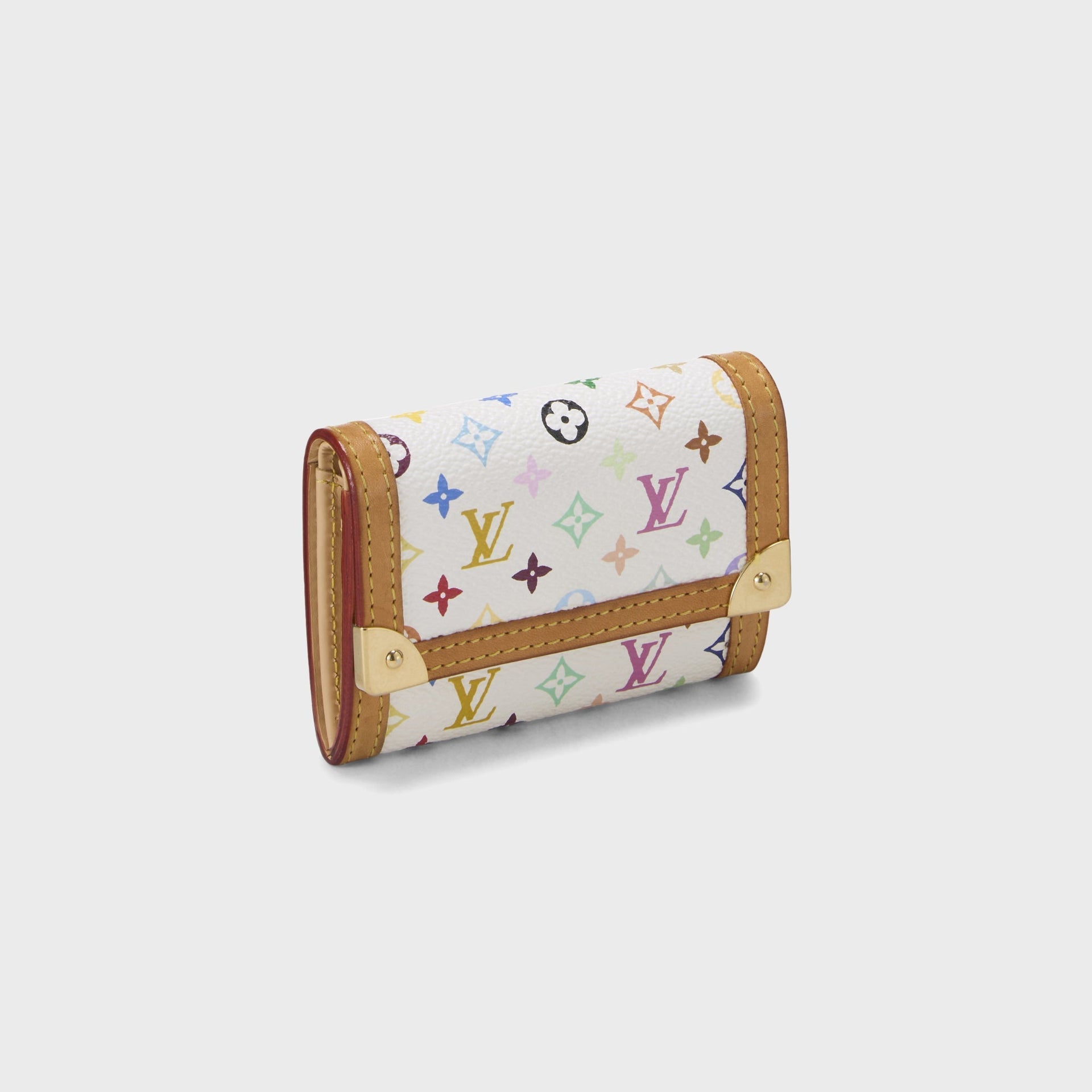 WGACA Louis Vuitton x Takashi Murakami White Monogram Porte Monnaie Plat - Multi / White