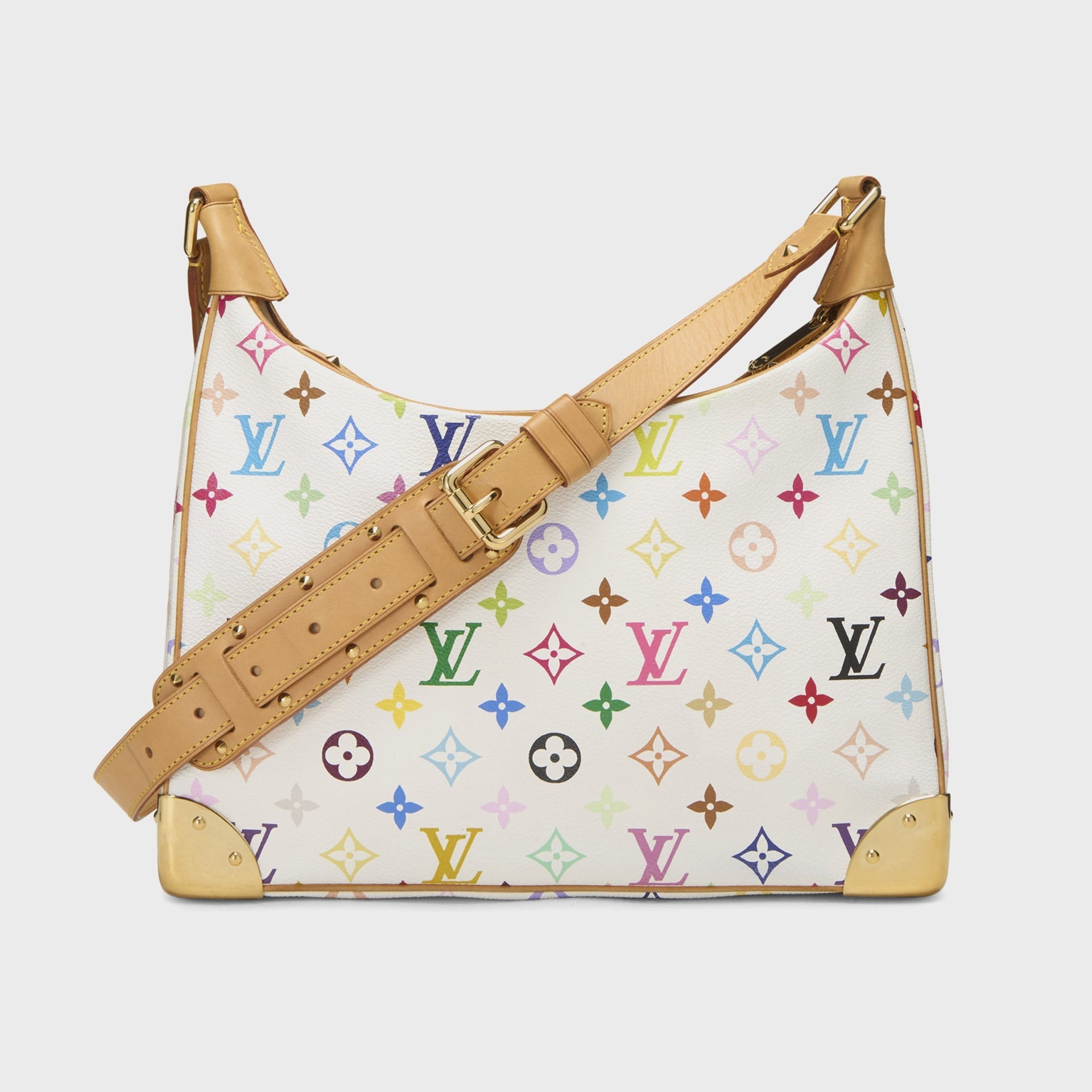 WGACA Takashi Murakami x Louis Vuitton White Monogram Multicore Boulogne in White