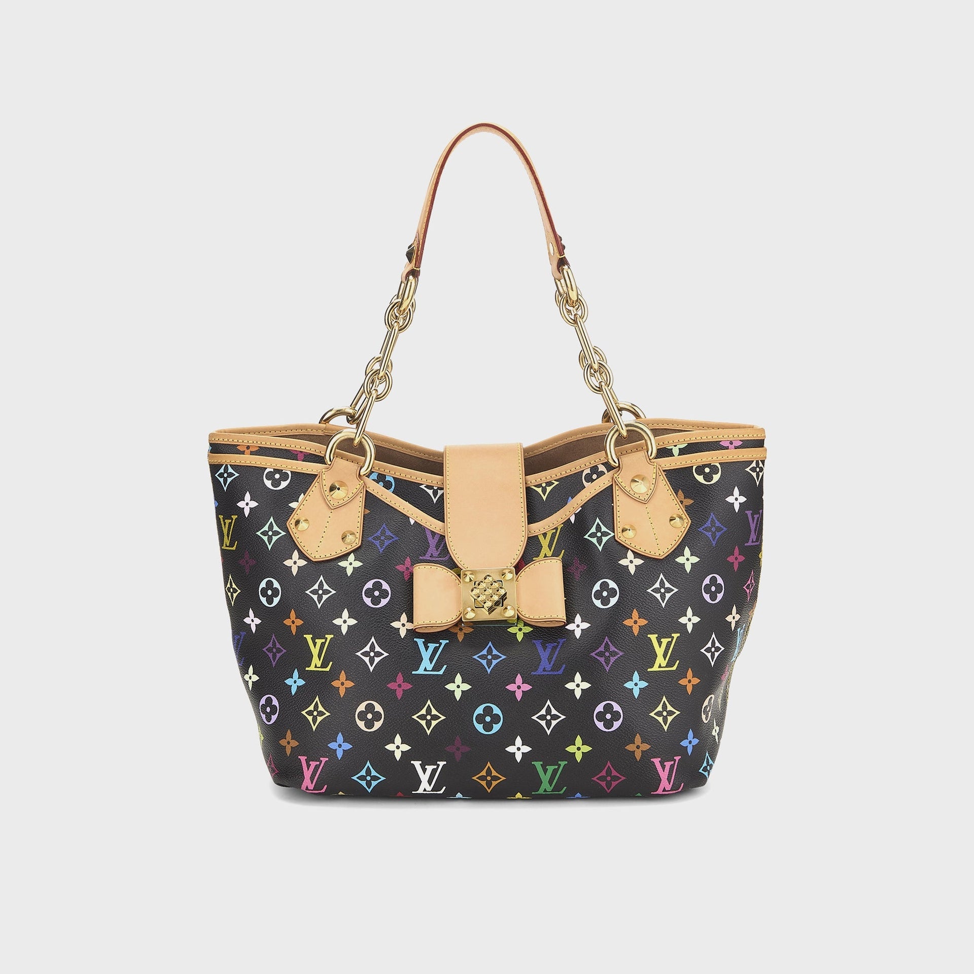 WGACA Takashi Murakami x Louis Vuitton White Monogram Multicolore Annie GM in Black