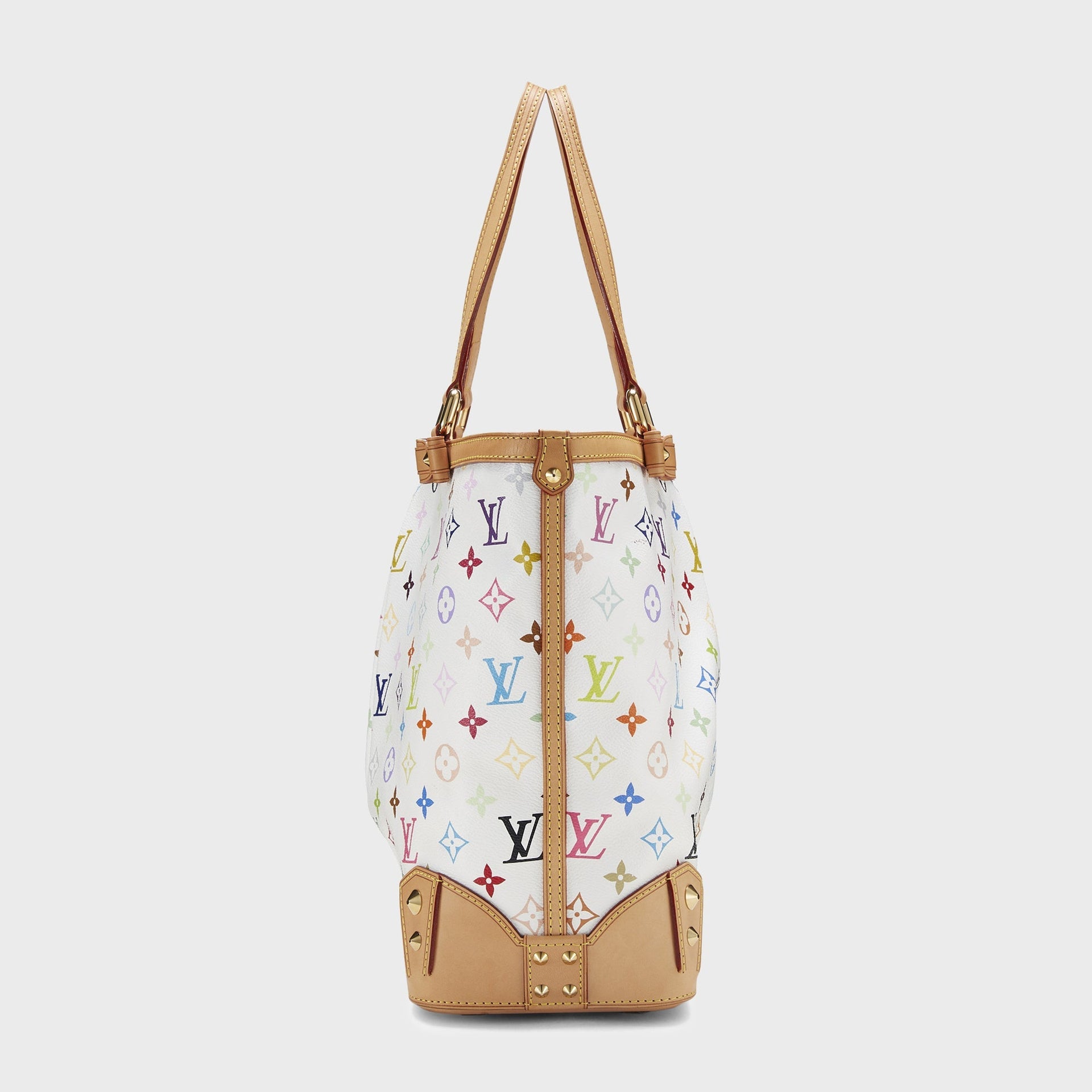 WGACA White Monogram Multicolore Sharleen MM Bag in White