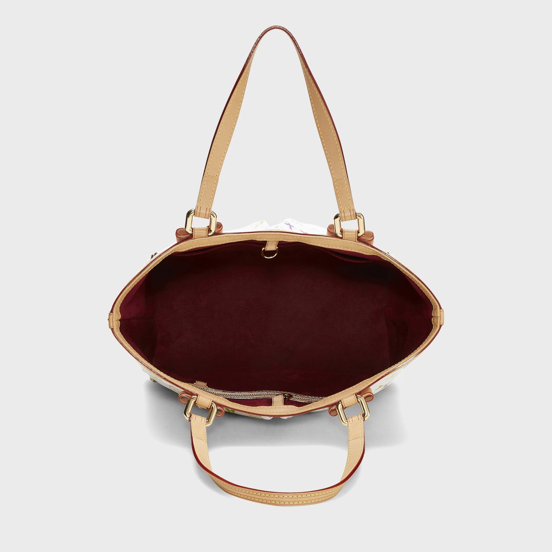 WGACA White Monogram Multicolore Sharleen MM Bag in White