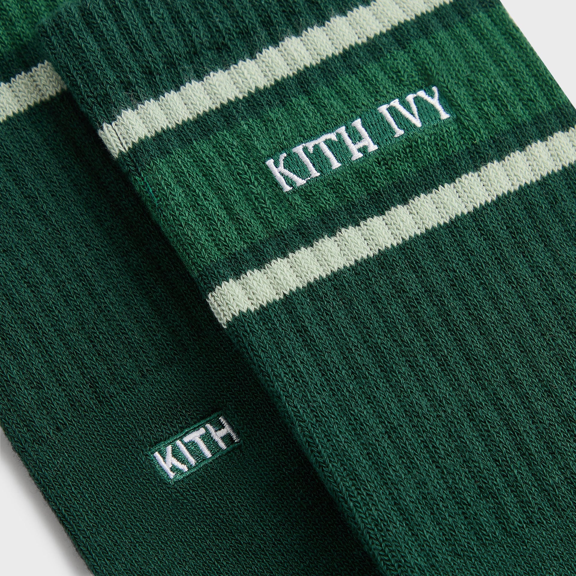 Kith Ivy for Wilson Stripe Logo Crew Socks - Ivy Green