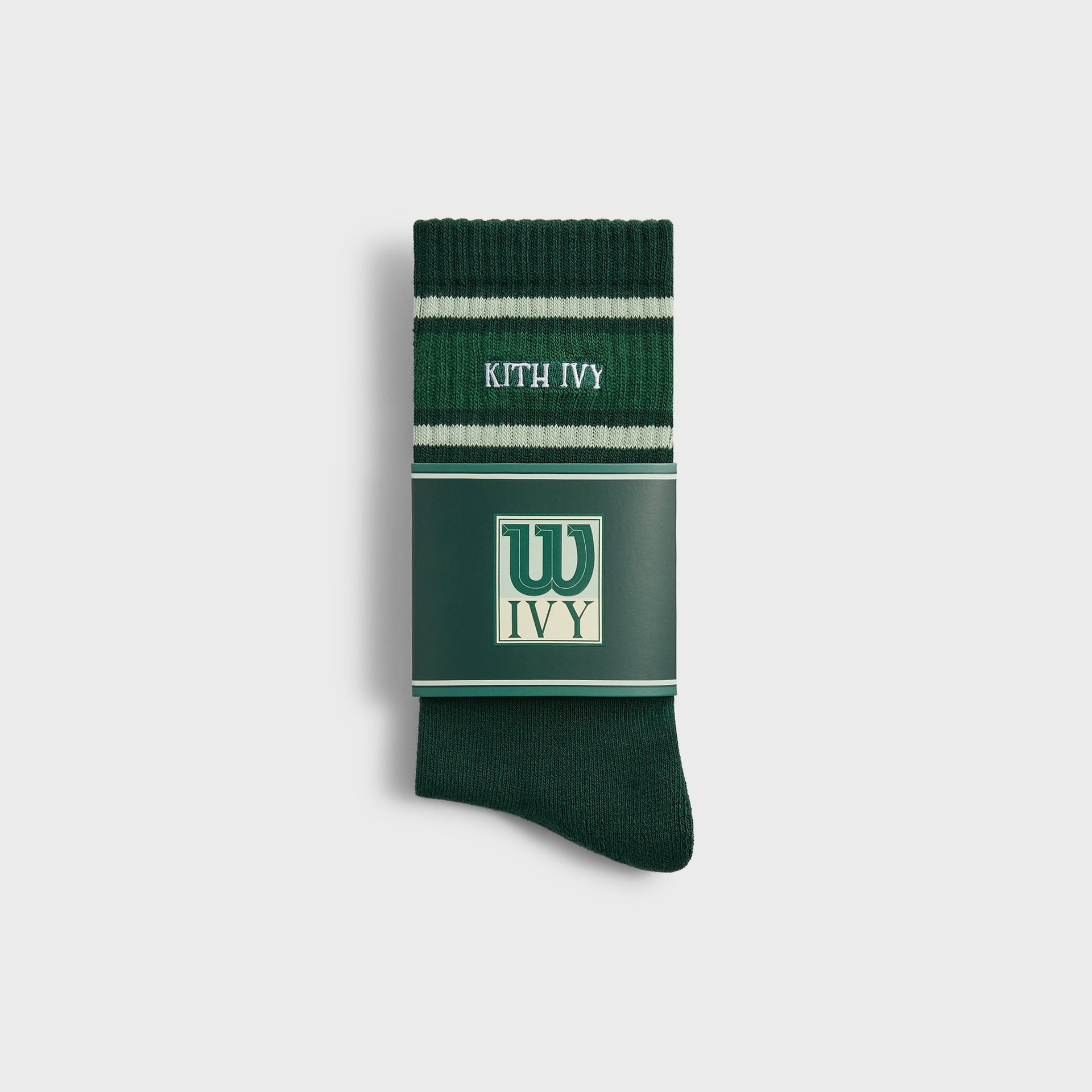 Kith Ivy for Wilson Stripe Logo Crew Socks - Ivy Green