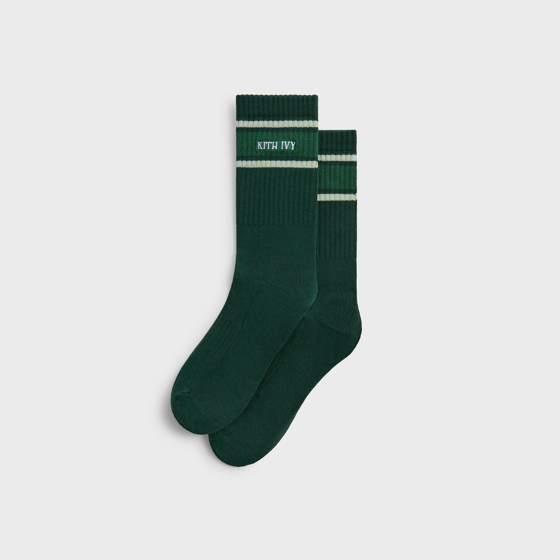Kith Ivy for Wilson Stripe Logo Crew Socks - Ivy Green