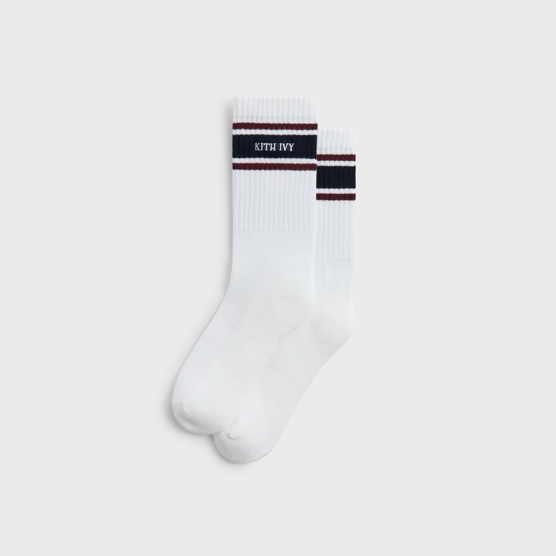 Kith Ivy for Wilson Stripe Logo Crew Socks - White / Port Royal