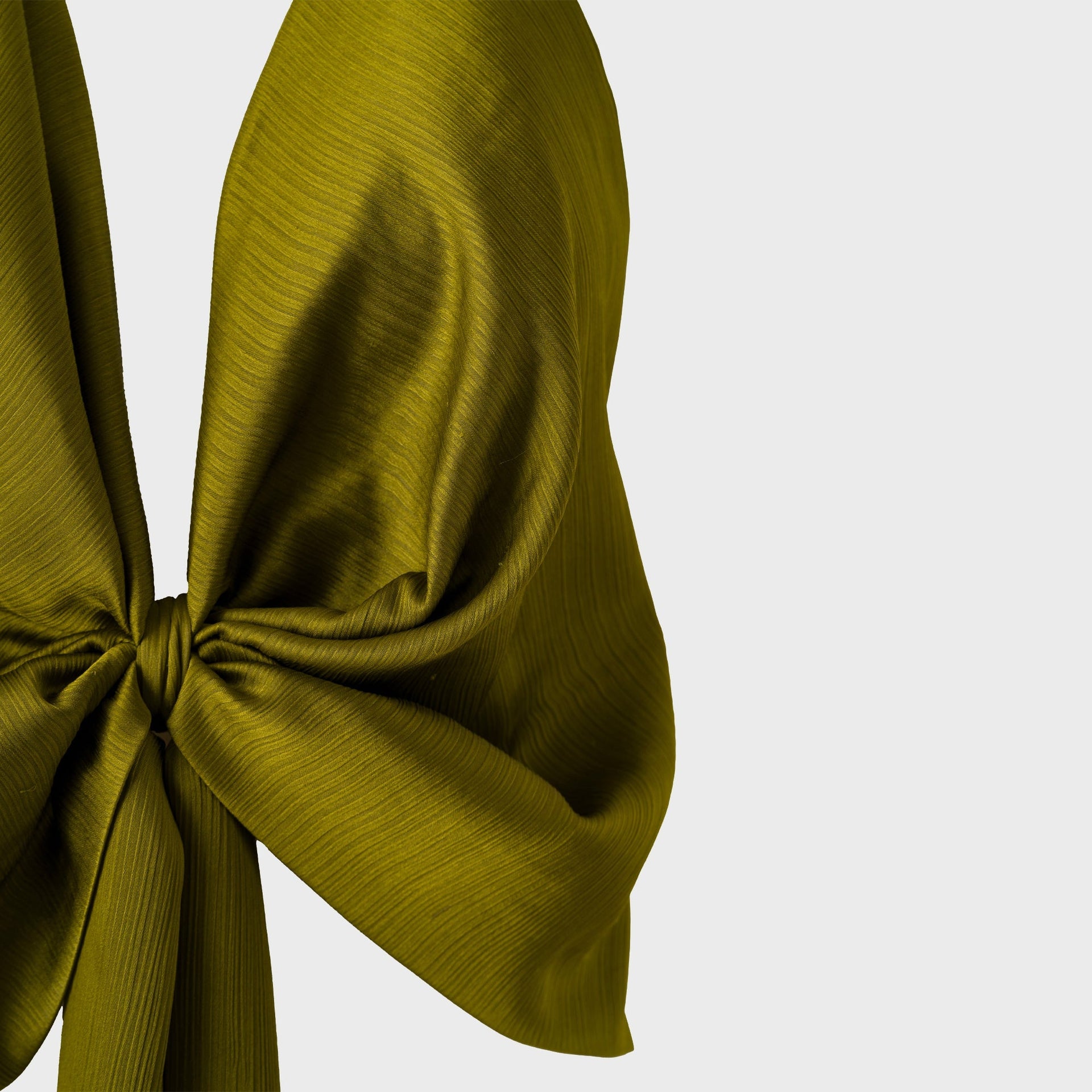 Siedres Tie Detailed Satin Halter Top - Khaki