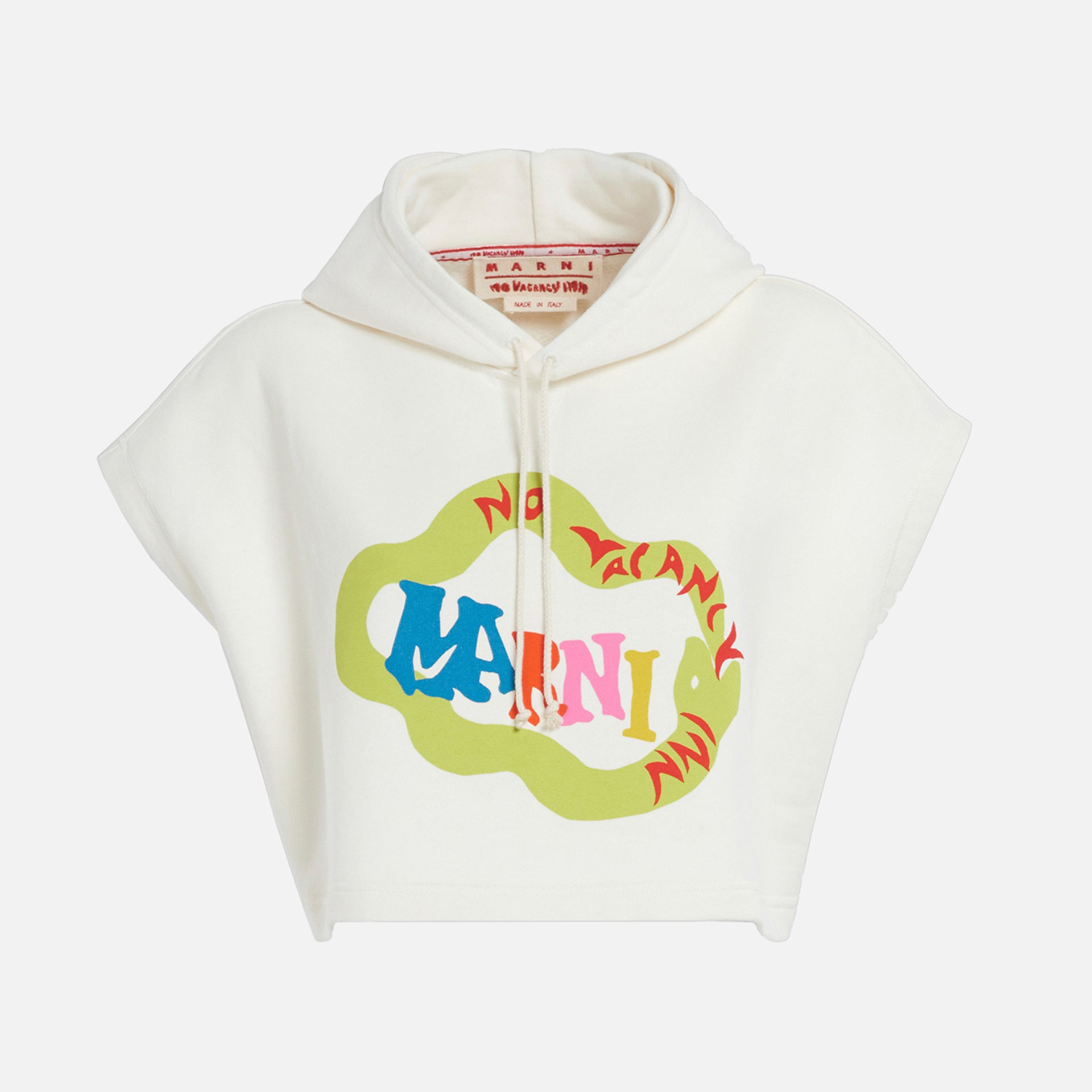 Marni x No Vacancy Inn Cropped Hoodie - Limestone