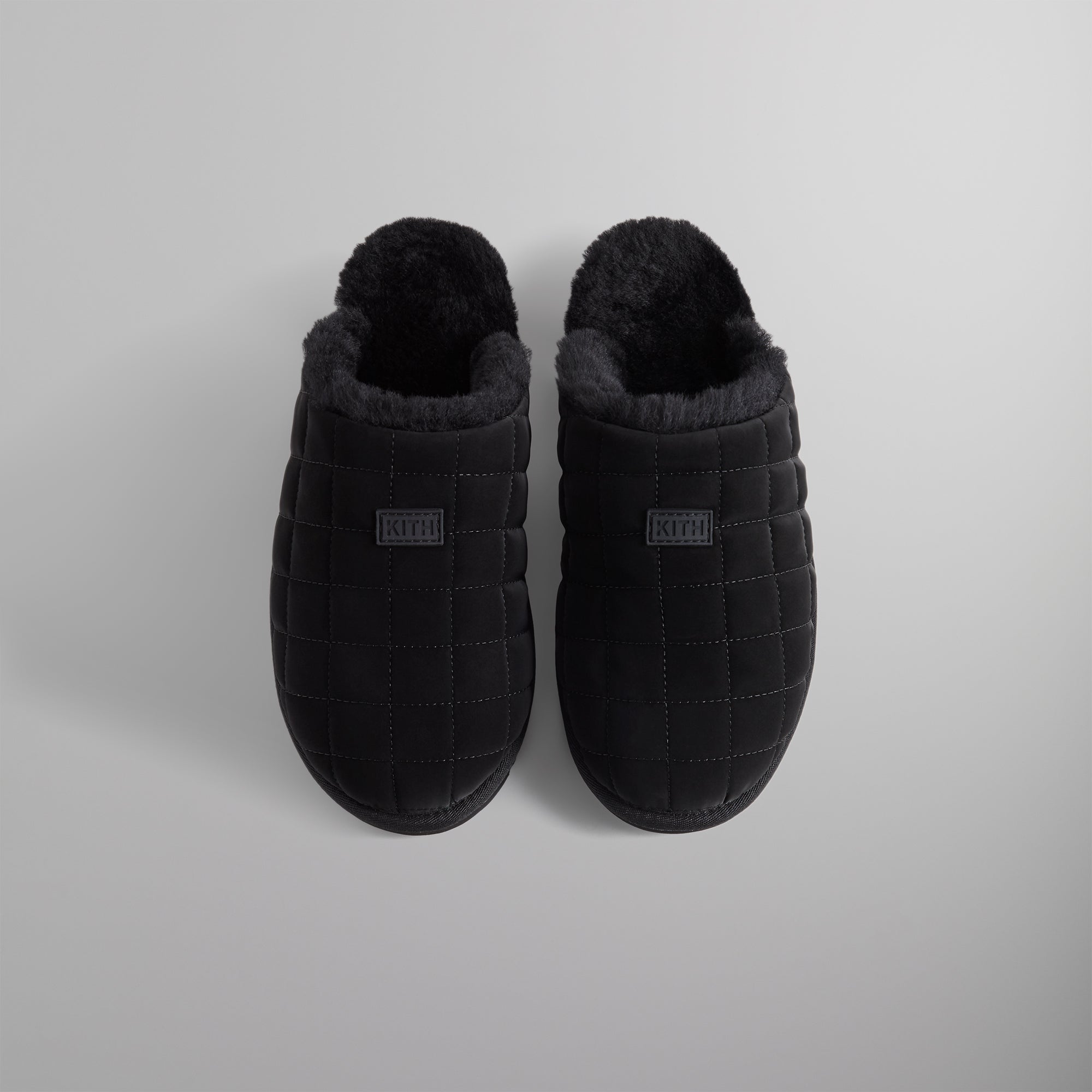 Kithmas Puffed Classic Logo Slippers - Black