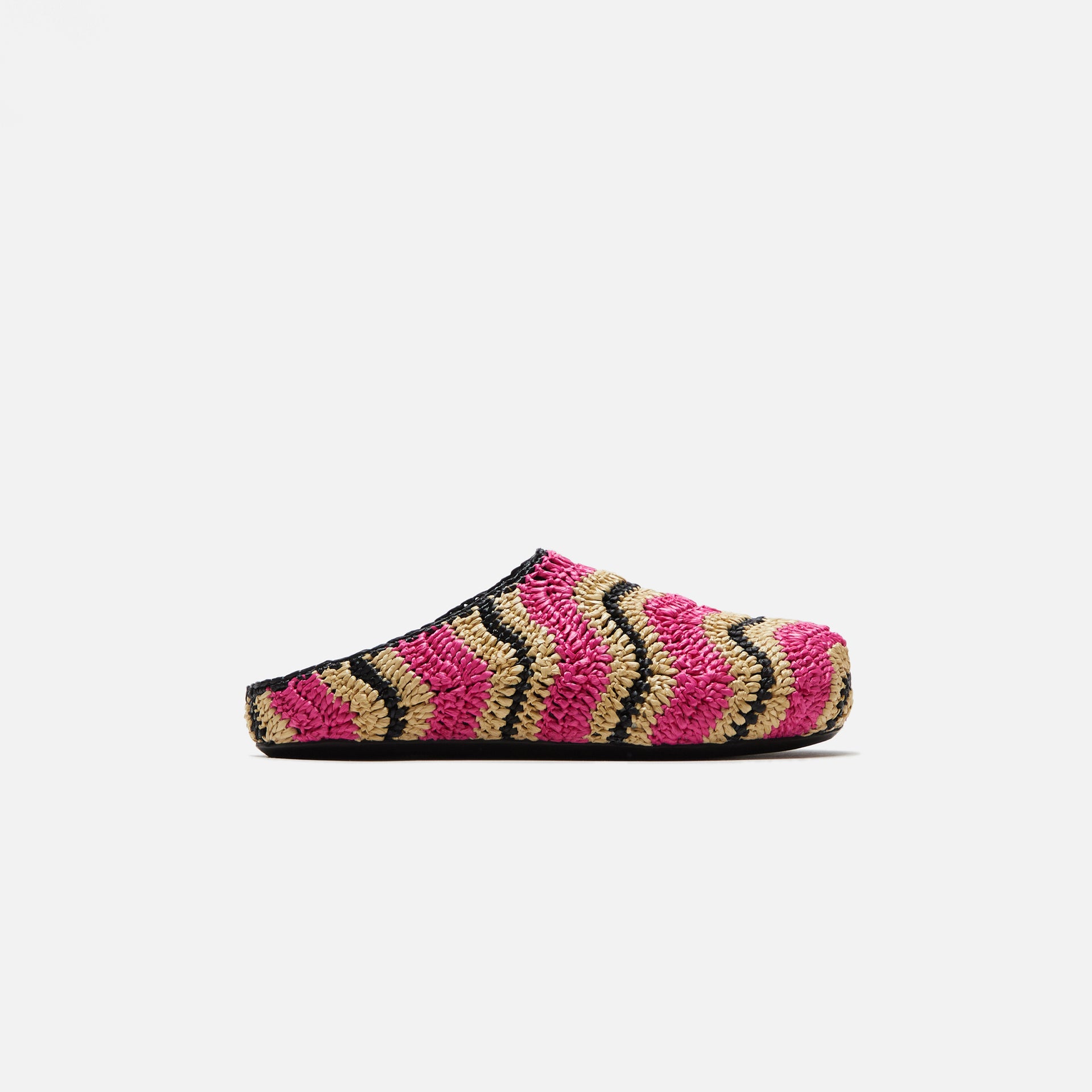 Marni x No Vacancy Inn Fussbet Sabot Rafia Waves - Fuchsia / Natural