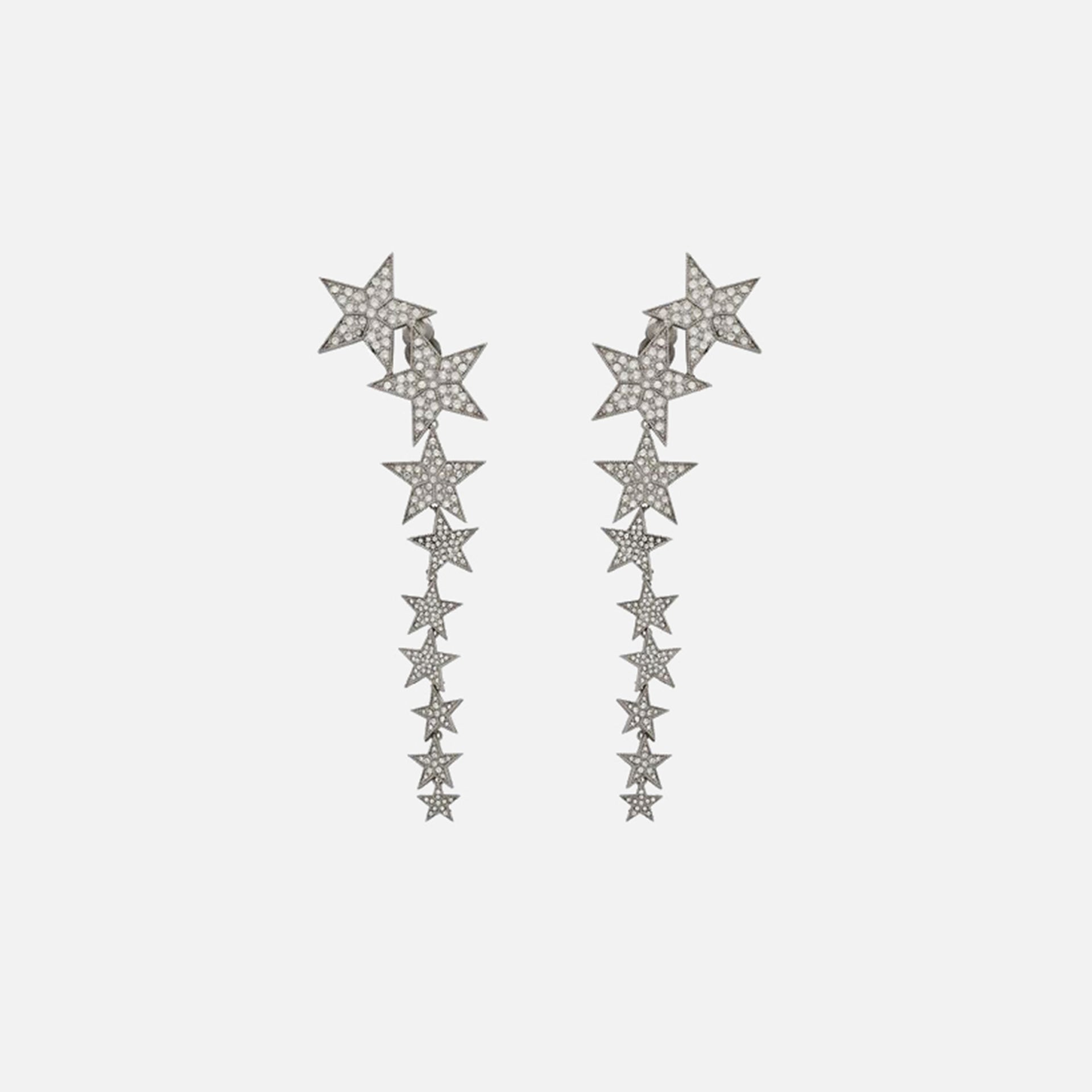 Saint Laurent Falling Star Long Earrings - Silver